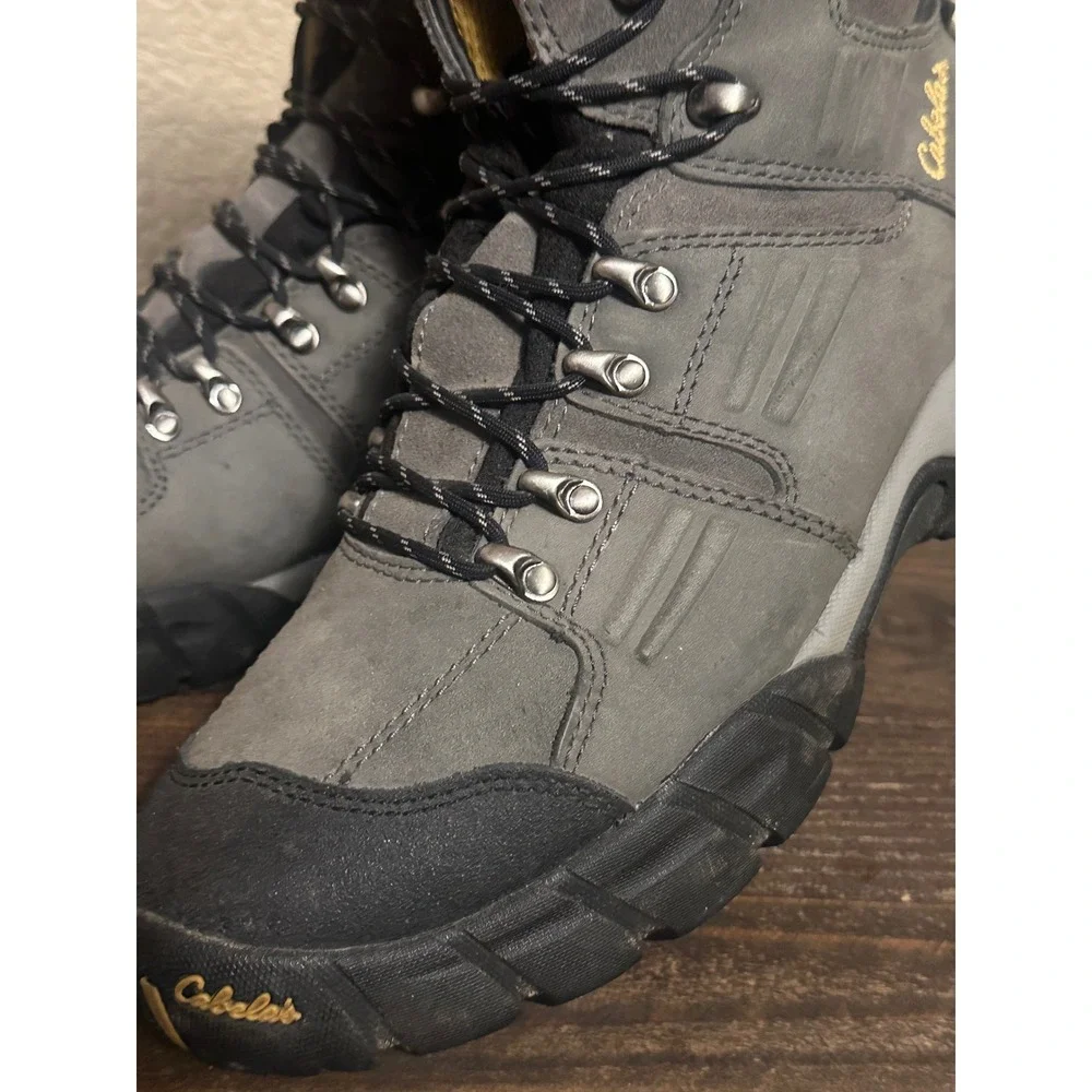 Cabelas Dry-Plus Hiking Boots Mens 10 D Grey Suede Waterproof 83-0952 Rucking